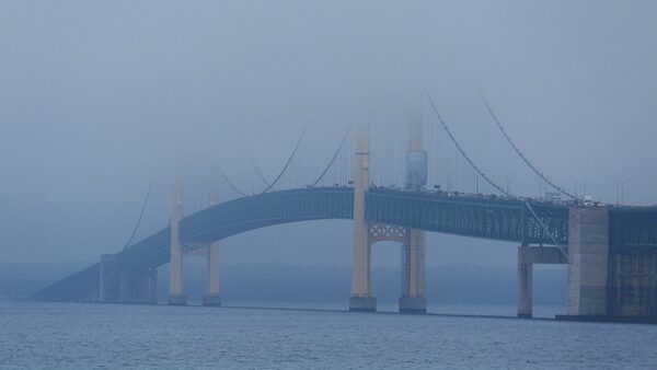 PURCHASE --mackinac bridge summer fog