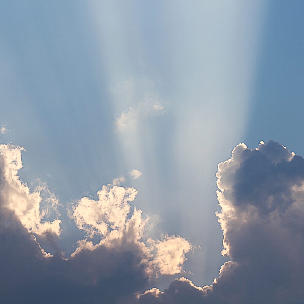 sunbeams at lunch huge sunbeam streams down behind clouds